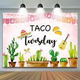 Lofaris Green Cactus And Pink Twosday Backdrop For Birthday